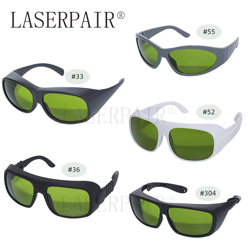 CE EN207 Laser Safety Glasses 755nm 808nm 980nm 1064nm OD7+ Laser Eye Protection Goggles for Alexandrite Diode ND:YAG Laser (Green,safety glasses)