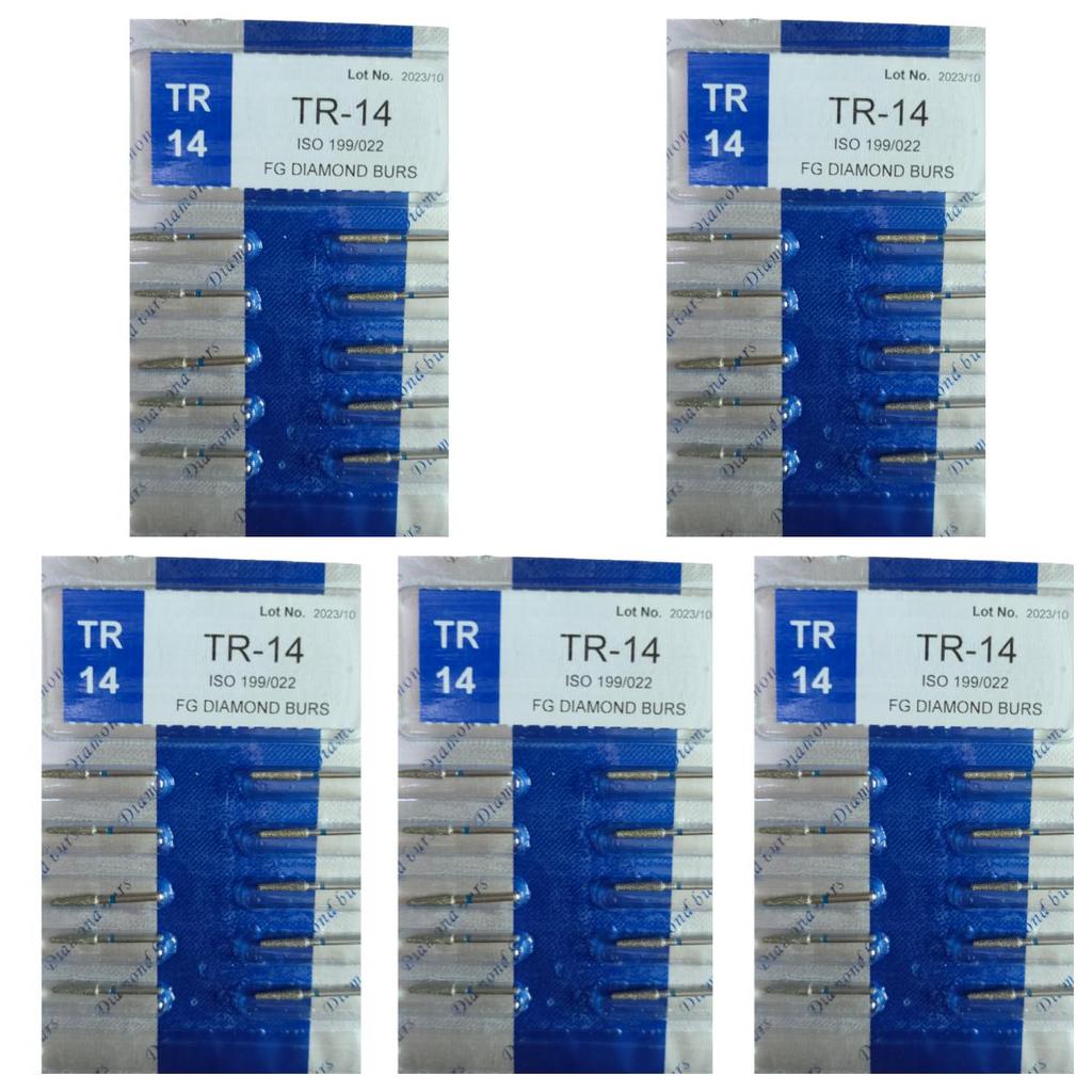 50pcs Dental High Speed Burs High Speed Handpiece Turbine Diamond Burs Diamond Polishing Tooth Preparation Dentist Material