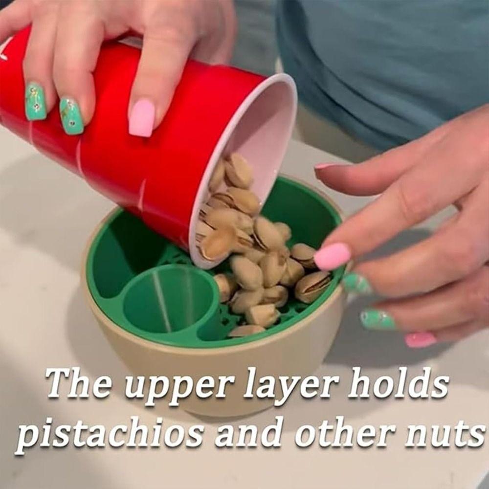 Easy To Clean Pistachio Bowl Set Reused 2-in-1 Snack Organizer Shell Storage Holder  Kitchen Tool