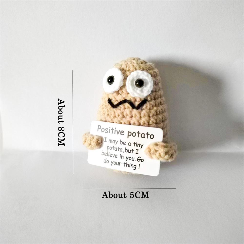 Positive Cute Potato Home Room Decor Mini Handmade Plush Ornament Knitting Wool Yarn Doll Birthday Gifts Room Decorations