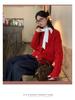 Women's Chic Red Knit Cardigan - Early Autumn Fashion