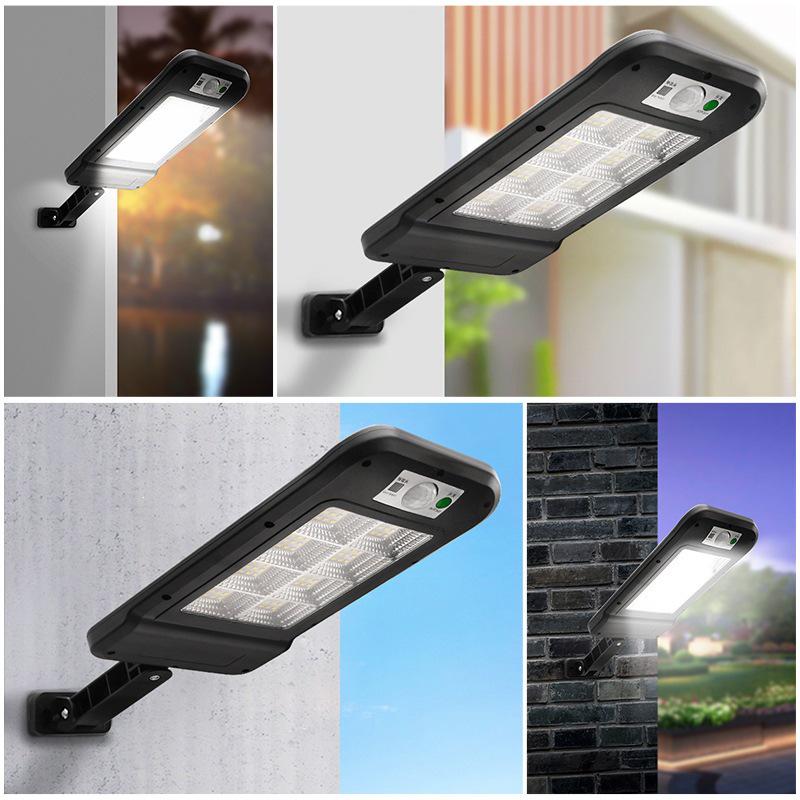 Ultra-Bright Outdoor LED Solar Street Light with Human Motion Sensor and Remote Control, Waterproof for Courtyards and Walkways