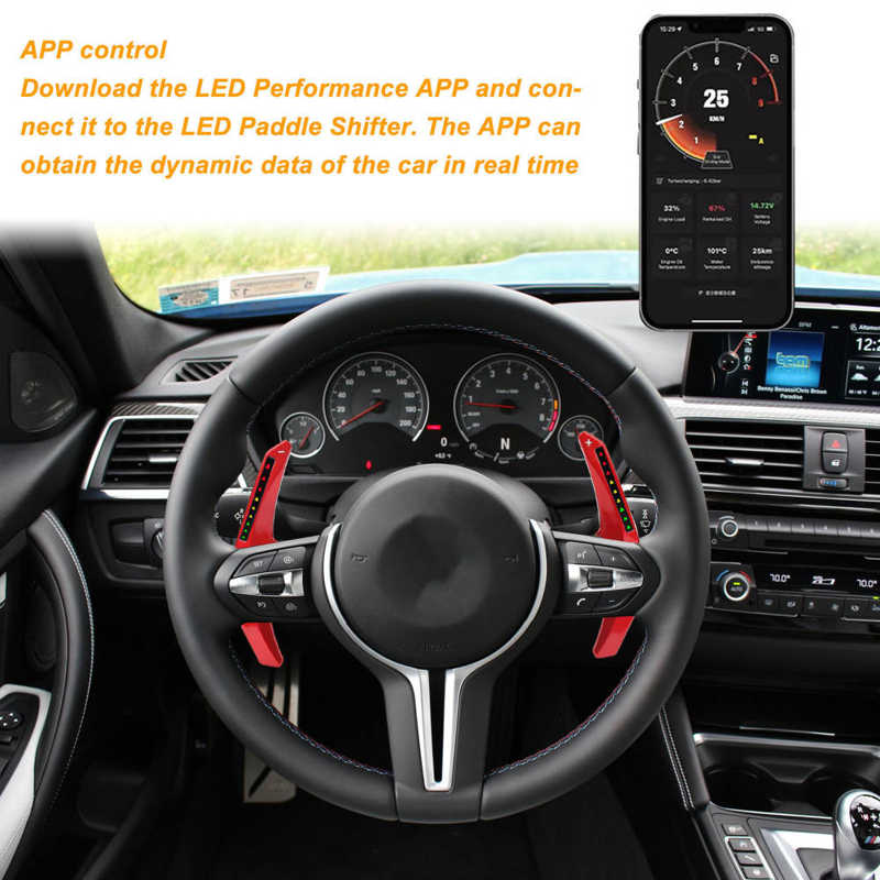 LED Steering Wheel Paddle Shifter Extension APP Controller Replacement For BMW F G Series M Sport M2 M3 M4 M5 M6 X5M X6M