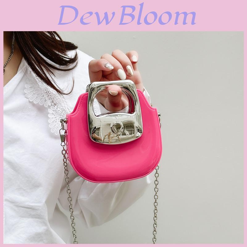 Pvc Mini Chain Shoulder Bag With Clasp Closure For Daily Casual Use
