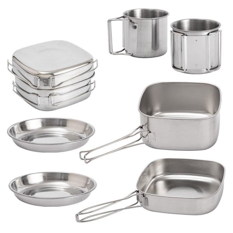 ZISIZ 6-Piece Outdoor Camping Cookware Set for 3-4 People