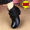 2025 popular Martin boots women's autumn and winter new mid-heel leather boots comfortable single boots middle-aged mother soft leather cotton boots