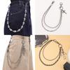 Punk Skull Waist Chain With Metal Double Layer Chain For Hip Hop Style Men Women