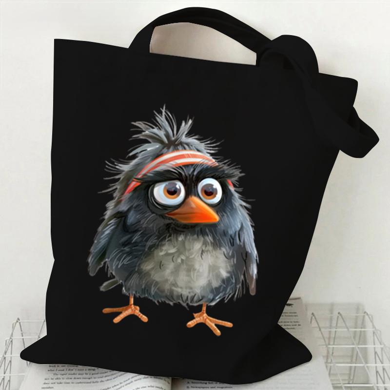 

Сумка через плечо с принтом акварельных животных Birde Женская мода Мультяшная сова Холщовая сумка-тоут Смешные женские сумки Harajuku Birde в стиле аниме