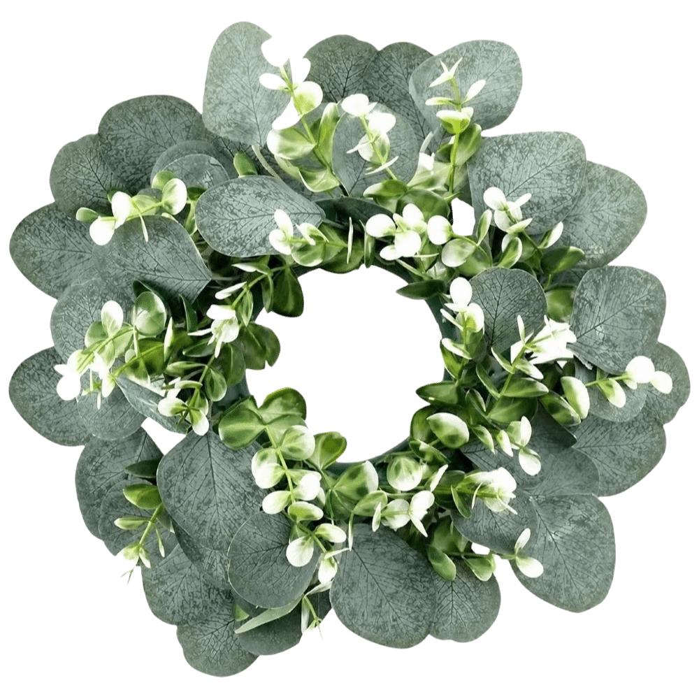 Rose Pillar Candle Holder Exquisite Eucalyptus Leaf Candlestick Wreath Candle Holder Party