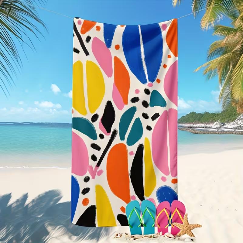 Abstract Ripple Ultra-fine Fiber Beach Towel Fast Drying Super Absorbent Swimming Bathing Traveling Picnicking Outdoor Towel