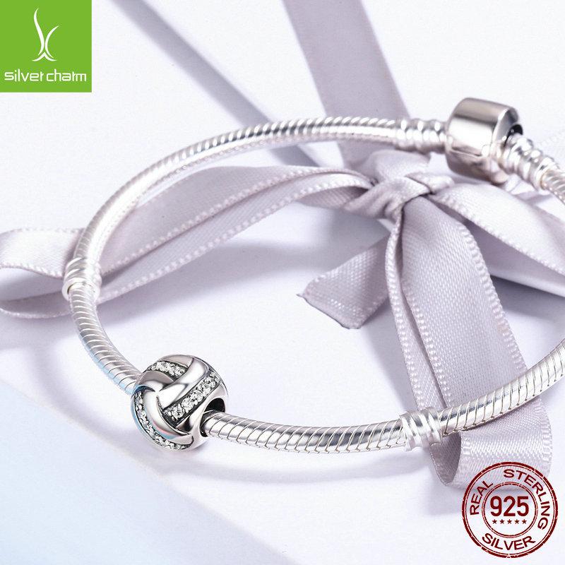 Srebro próby S925 Plecione Koraliki Krzyżykowe z Akcesoriami w Kształcie Kulek z Diamentami SCC302