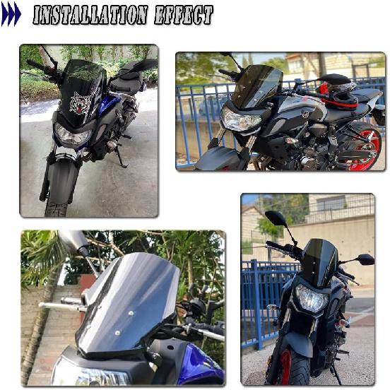 For MT07 FZ07 Windshield for 2018 2019 2020 Yamaha MT FZ 07 Windscreen Flyscreen Wind Deflector Shield Visor Motorcycle Accessories (Dark Smoke)