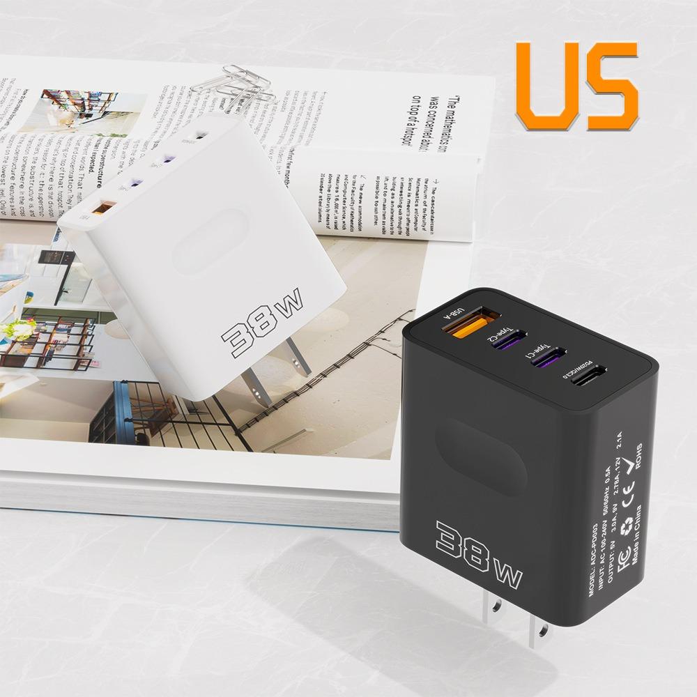 PD 38W USB C Şarj Cihazı 4 Port Hızlı Şarj Type C Cep Telefonu Adaptörü IPhone 16 15 14 için Samsung Xiaomi Huawei Hızlı Şarj 3.0
