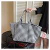 Women Plaid Large Capacity Tote Bag Fashion Shoulder Bag Handbag Shopper Storage Bag