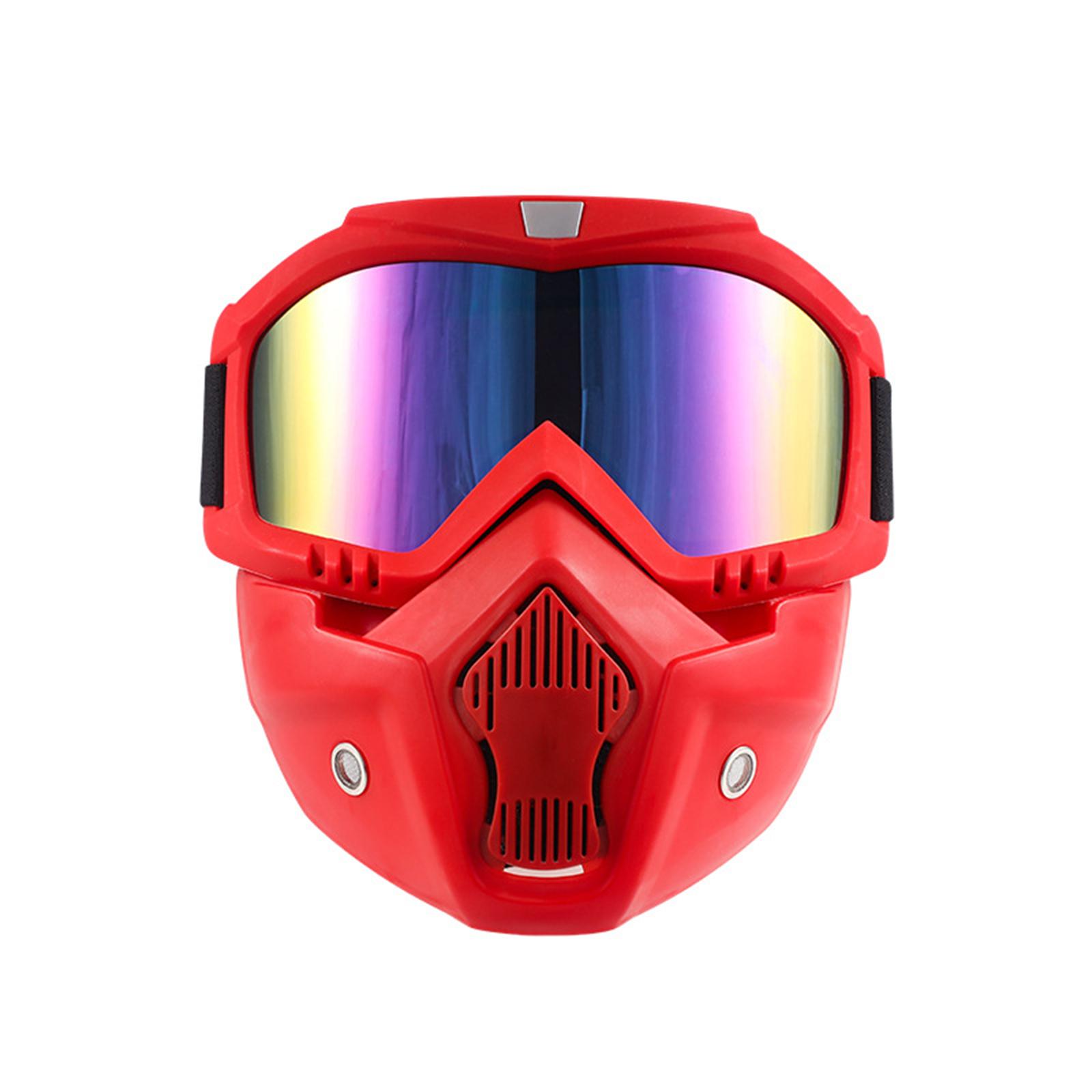 

Full Face Protective Mask with Anti-Fog Goggles and Ventilated Mouth Guard for Outdoor Sports and Safety Activities червоний