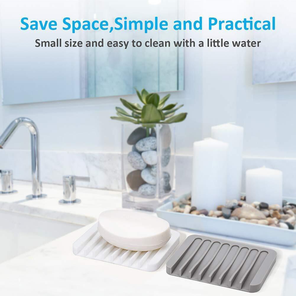 Perfect Innovative Easy To Clean High Quality Silicone Self Draining Soap Dish Compact And Soap Holder Bathroom Accessories