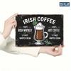 Vintage Irish Coffee Recipe Metal Wall Poster, Retro Bar Decor