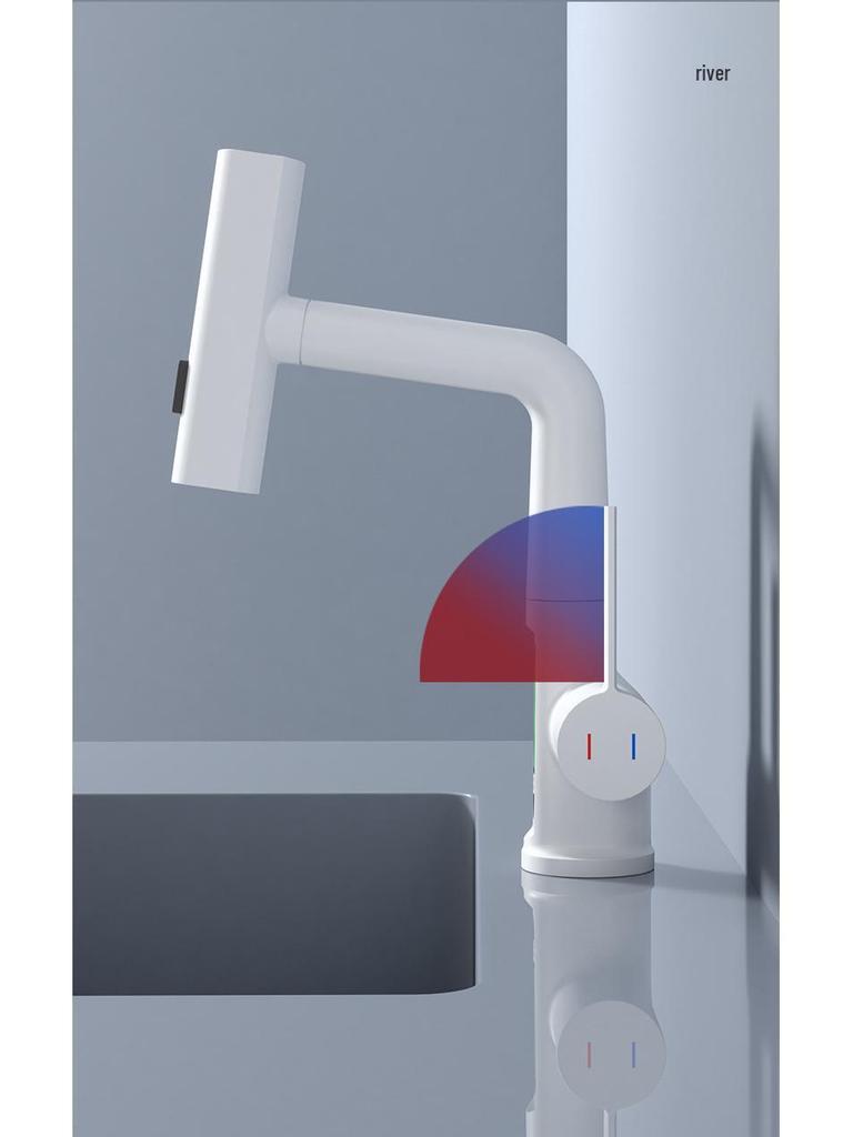 Gunmetal Multifunctional Pull-Out Basin Faucet for Bathroom