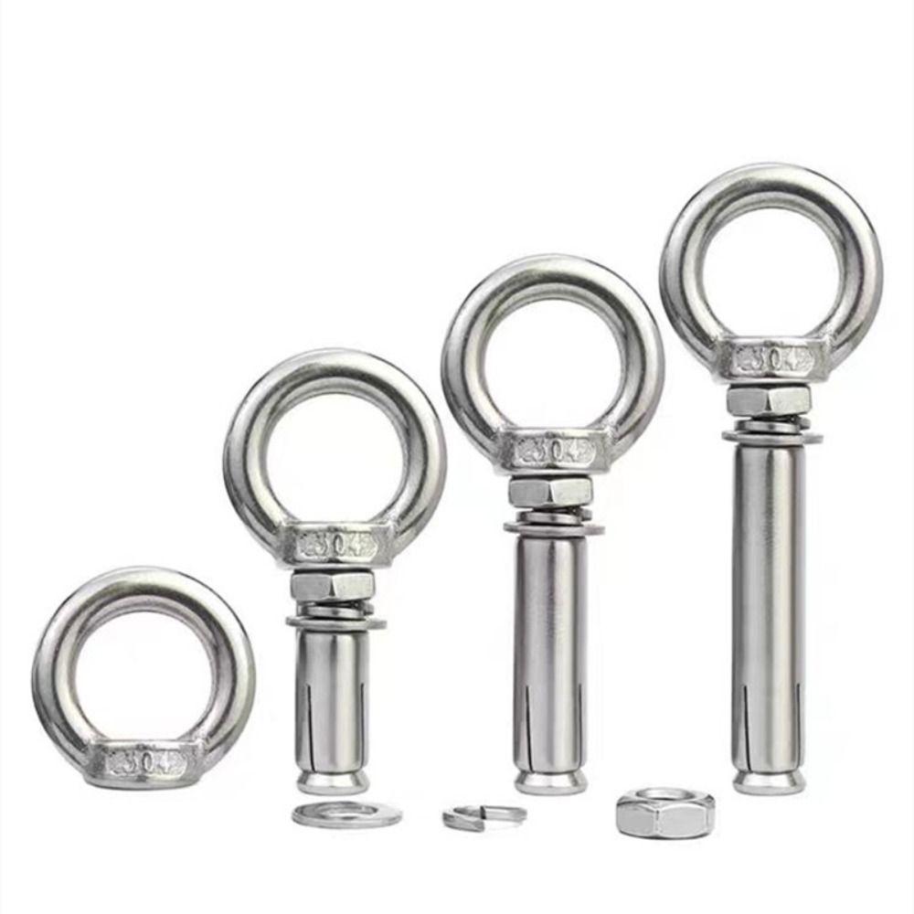 With Ring Eye Screws Silver Ring Expansion Screws  Wire Pipe Clamp