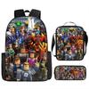 Rob Lesi Backpack Trendy Backpack Retro Schoolbag Cartoon Backpack Three-Piece Set