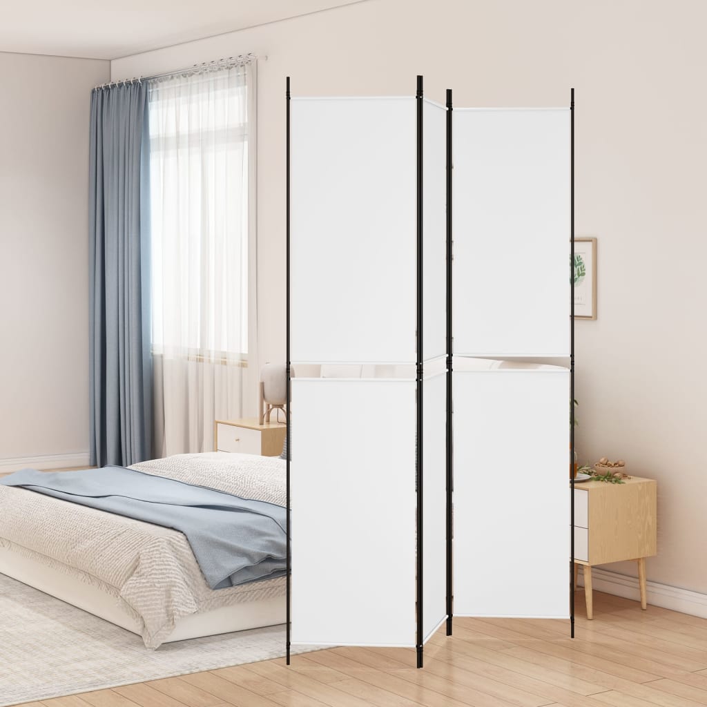 Vidaxl 3-Panel Room Divider, White, 150X220 Cm, Fabric