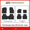 Volkswagen Tiguan L/PRO 2024 TPE Floor & Trunk Mats, Carbon Fiber Backrest Pad, Galaxy Carpet
