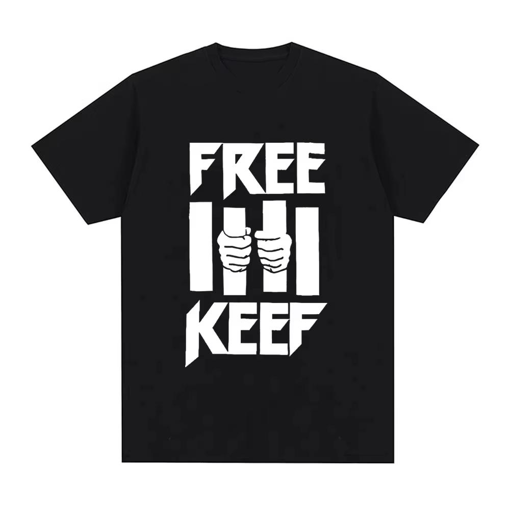 2026 Chief Keef Free Keef Letter Print T Shirt Unisexs Unisex Vintage Tshirts Cotton Oversized Short S