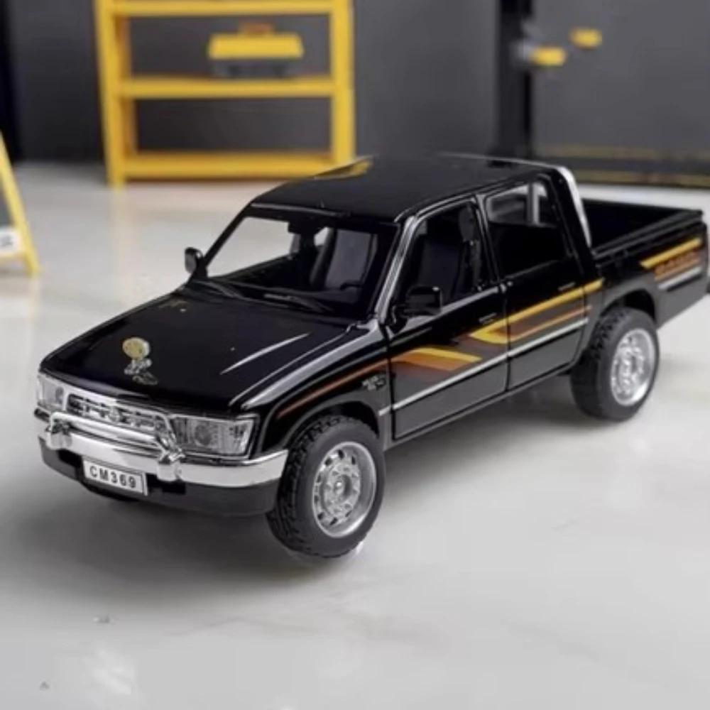 1:32 HILUX RAM MAMMOTH Model Car Toy Alloy Diecast Sound Light Pull Back Shock Absorption Off-road Pickup Vehicle Boys Gifts