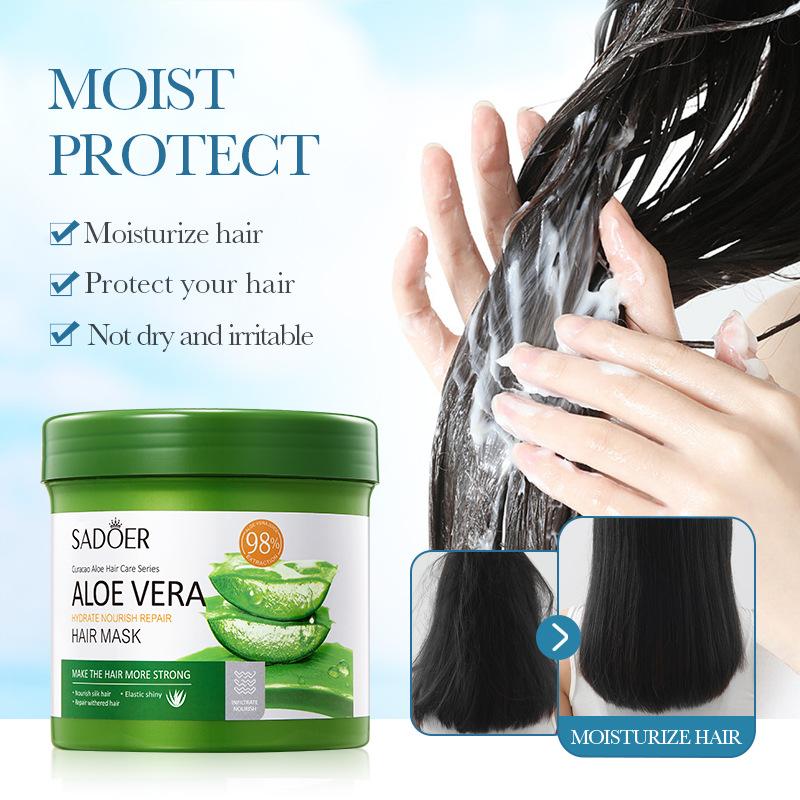 Aloe Vera Haarmaske 500gSADOER Feuchtigkeitsspendender Weichmachender Seidiger Conditioner