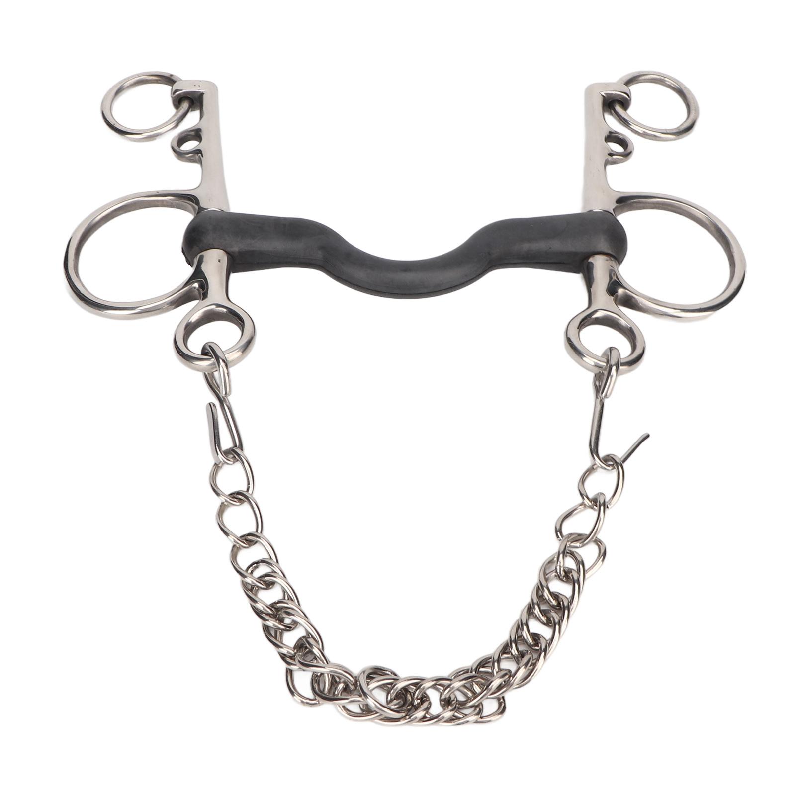 

Horse Mouth Bit Stainless Steel Safe Rustproof Hand Polishing Horse Mouth Snaffle for Horse Accessories 135mm / 5.3in