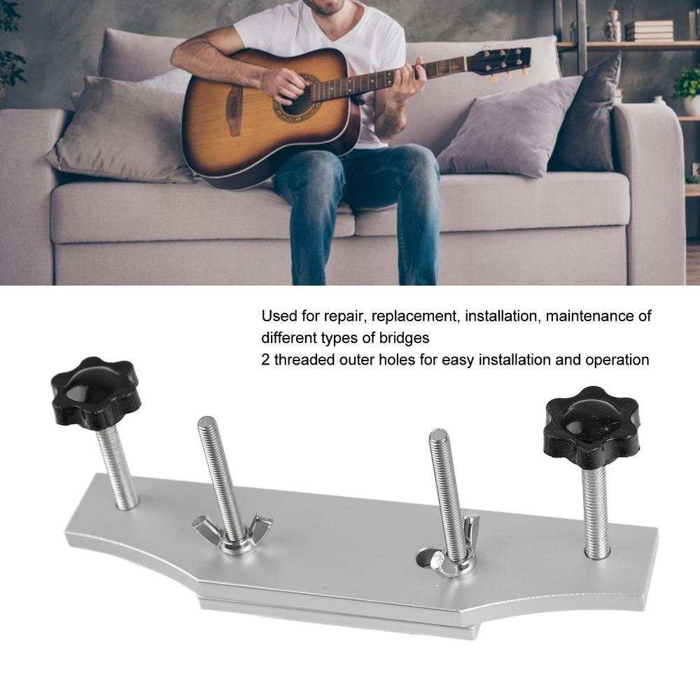 Wrench Included Bridge Repair Fixture Silver Acoustic Bridge Clamp Guitar Repair Maintenance