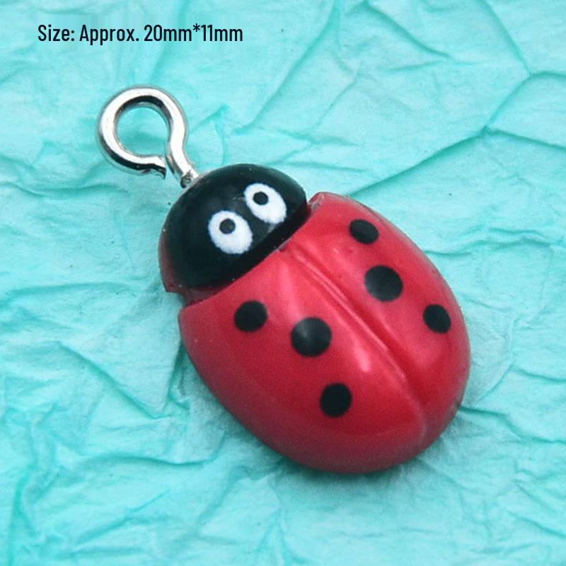 3D Resin Bee  Seven-Spot Ladybug Earrings Keychain Pendant - DIY Cartoon Animal Jewelry Accessories