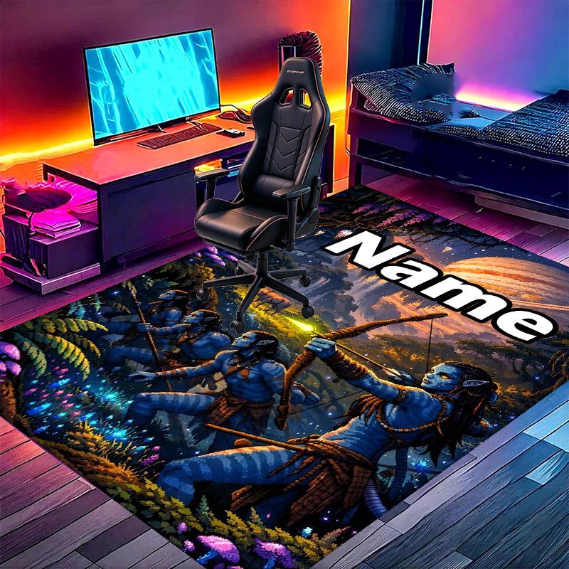 Custom Name Personalized Avatar Print Carpet, Versatile Home Decor Rug, for Playroom, Apartment, Balcony, Entryway, Hallway Gift