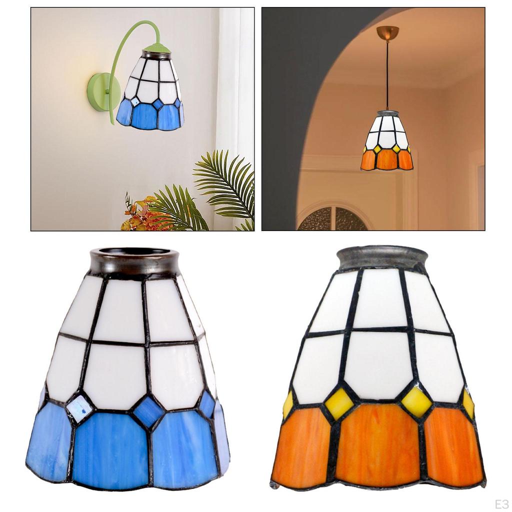 Chandelier Cover with Stained Glass for E27 Sockets Easy Installation Light Shade