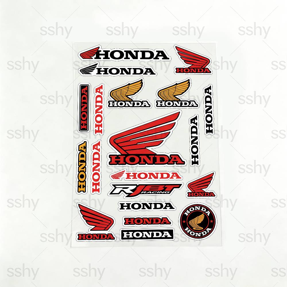AAAHM1 FOR HONDA RACING Long Lasting Waterproof Reflective Sticker Scratch Conceal Fit Motorcycle Car Helmet Fridge Water Cup Decals