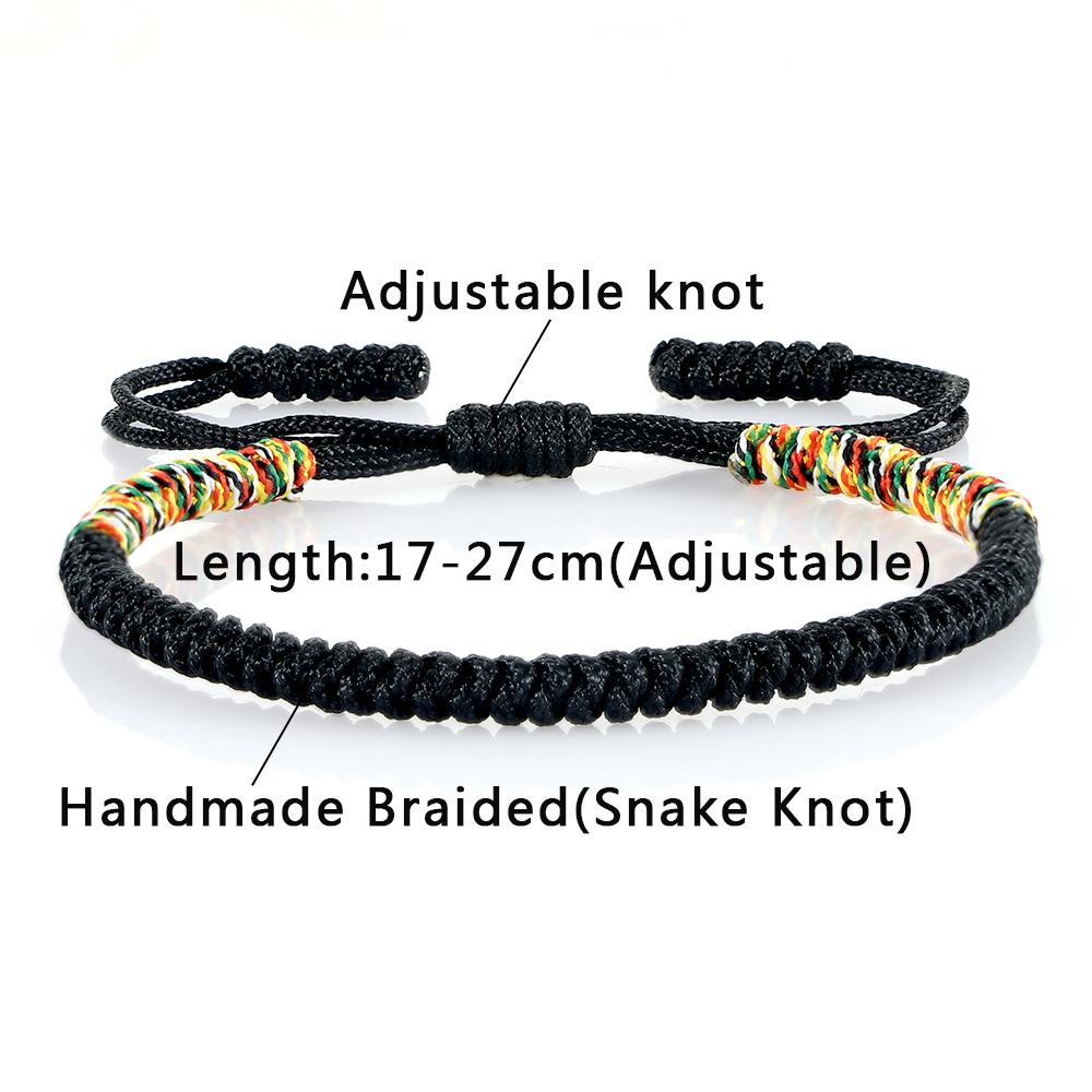 A Handmade Tibetan Buddhist Bracelet, Lucky Bracelet, Woven Black and Red String Bracelet for Men and Women, Couple Jewelry Gift