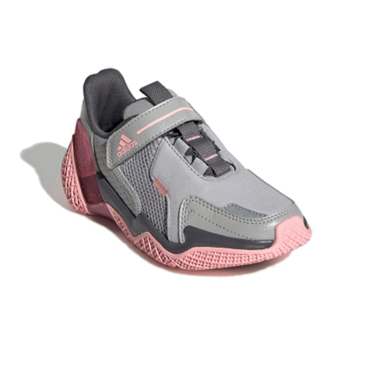 adidas 4Uture Rnr El K Cushioning Support Low Top Kids' Running Shoes Gray Pink Kids' FV2786