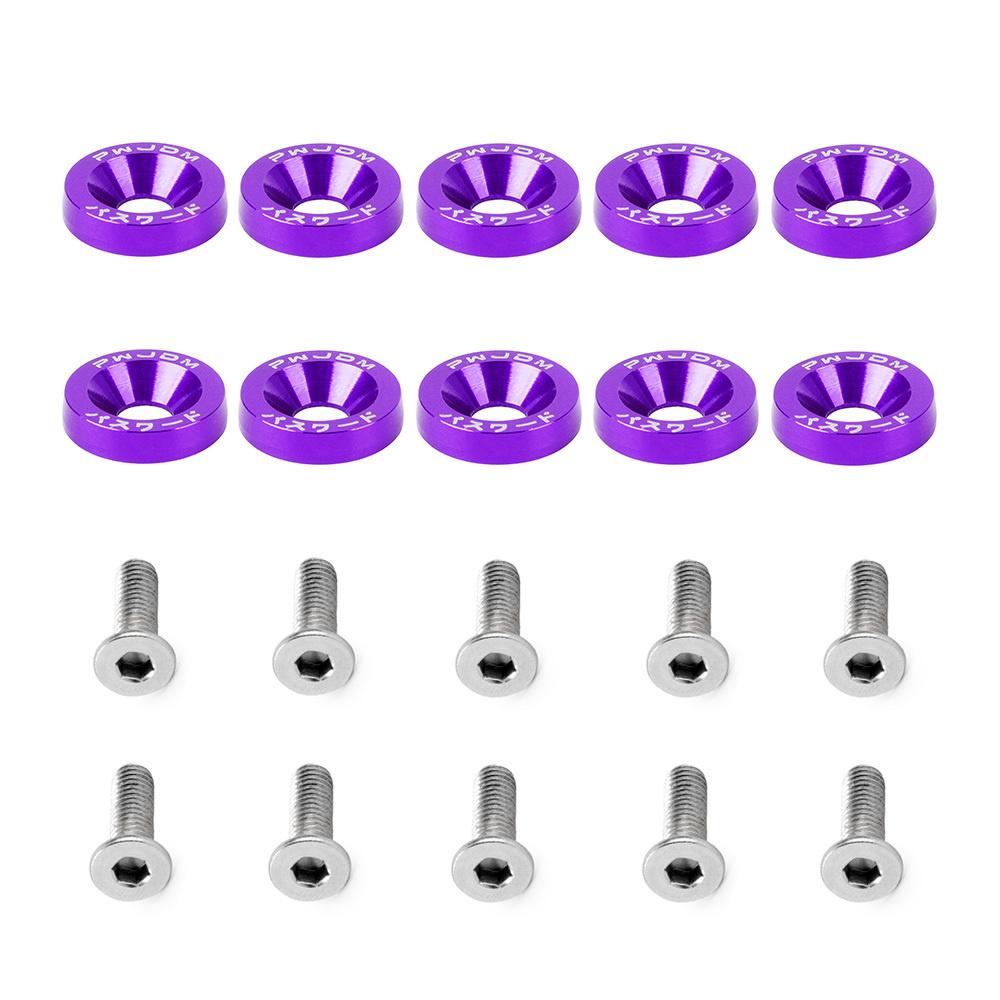 10PCS Fasteners Fender Washer Bumper Engine Concave Car License Plate M6 Screws for Honda Toyota BMW Universal Car Styling