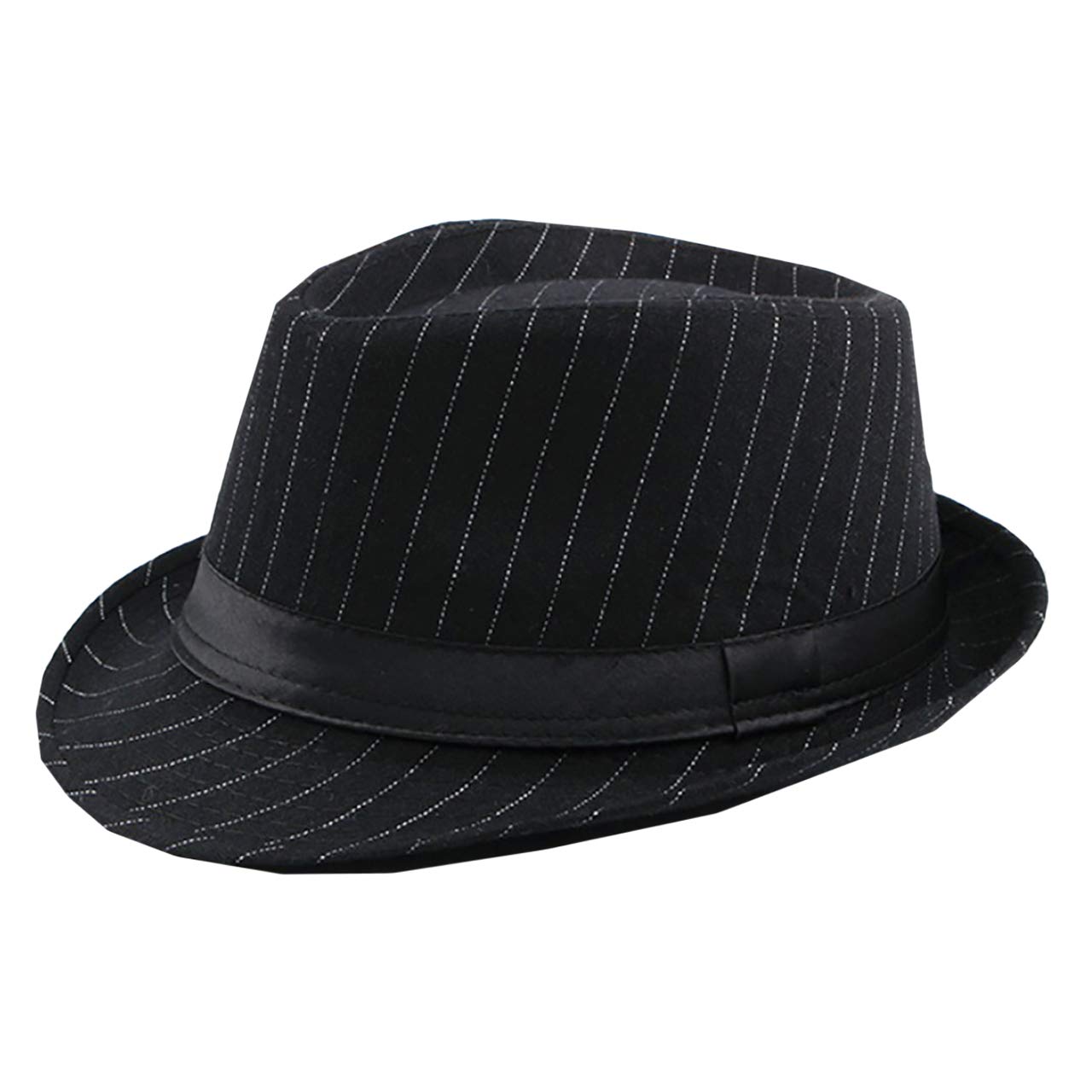 

ФЕДОРА БЕЛЫЙ КЛЫК с черными и CA288 мужскими полосками, серый, стиль осень/зима, (01 черный)