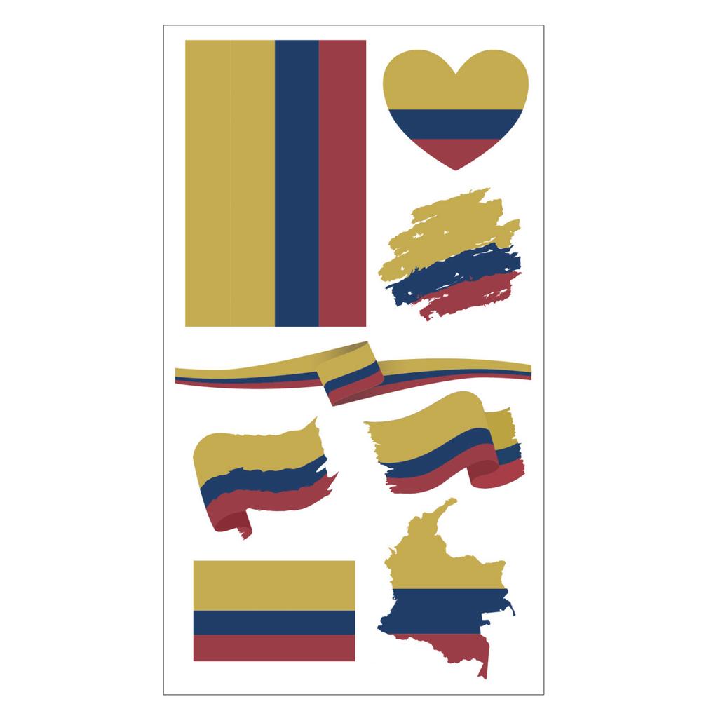 Temporary Stickers Sheet Reusable Flag Designs Assorted Shapes for Face Body Decoration