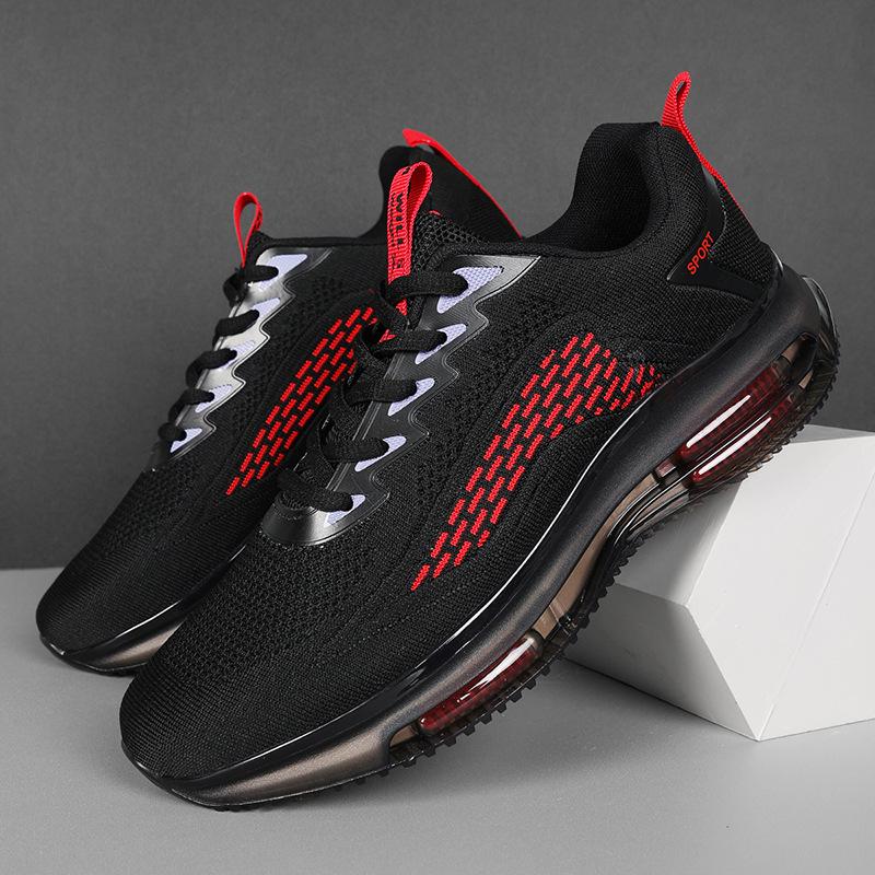 New autumn large size men's shoes breathable mesh sports style thick sole heightening street style running shoes