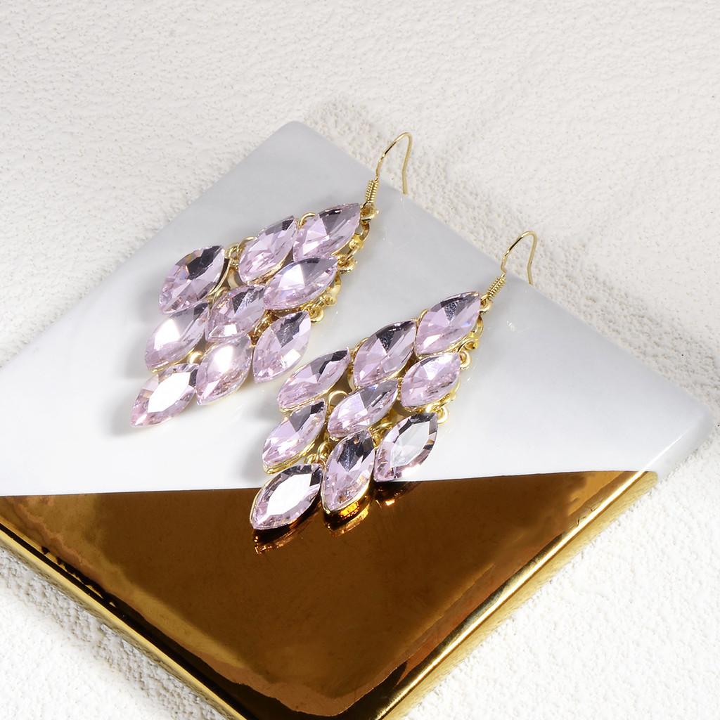 Orecchini geometrici a goccia di cristallo per donna con finitura AB Gioielli alla moda Regalo