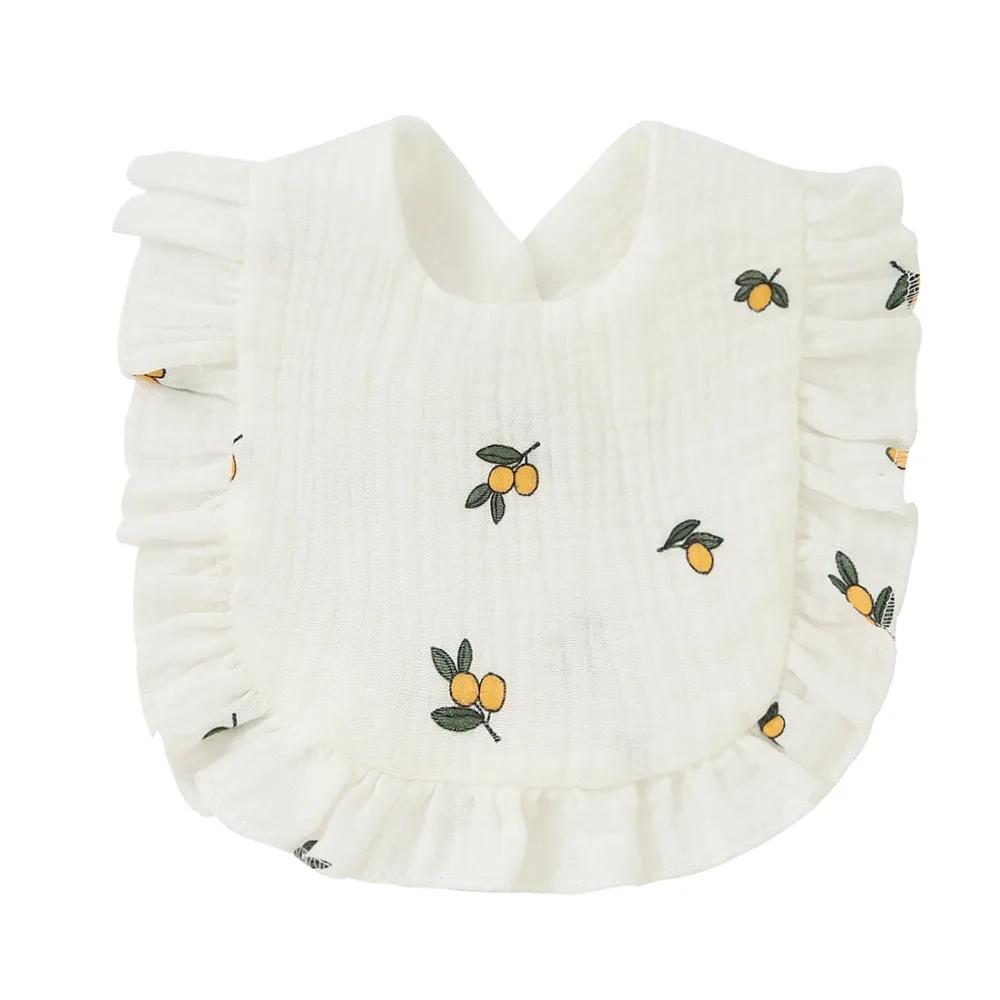 Baby Feeding Drool Bib Ruffle Floral Infants Saliva Towel Soft Cotton Burp Cloth For Newborn Toddler Kids Bibs New Baberos Bebe