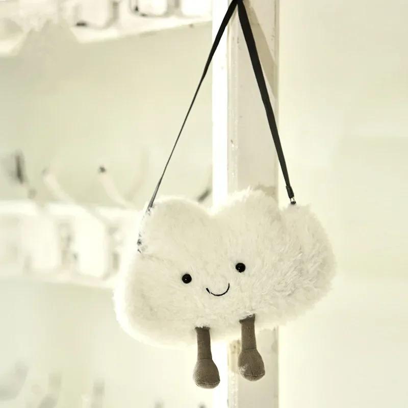 Cute Cloud Shoulder Bag Creative Kawaii Cartoon Plush Bags Fashion Cloud Crossbody Messenger Phone Lolita Women Purses Kid Gift