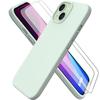 Case - Silicone - Iphone 15 Plus - Ultra Slim - Green - Tempered Glass Protection