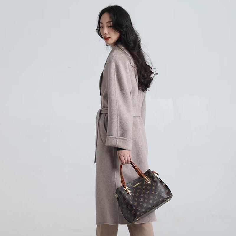 Yiliteng Women's Double-faced Pure Wool Lapel Coat