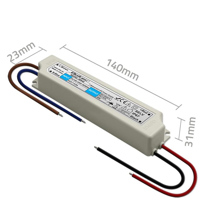 Qoltec LED Impulse Power Supply IP67 | 20W | 12V | 1.6A | Waterproof | White