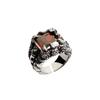 1 Anillo de Garra de Dragón Demonio Maligno Azul y Rojo de Cristal Gótico para Hombres Gram Biker Punk Rock Hip Hop Accesorios de Joyería Geniales