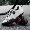 Buitenfietschoenen Ademende Fietsschoenen Heren- en Damesmodel Roterende Gesp Mountainbike Lock Wegslot Ontgrendelbaar Leer Oppervlak