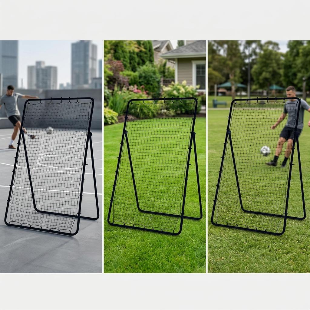 Football Net Adjustable Soccer Rebounder Solo for Backyard, Coaches